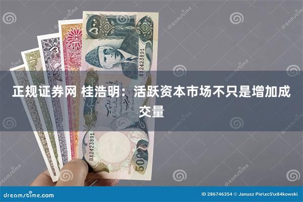 正规证券网 桂浩明：活跃资本市场不只是增加成交量