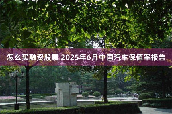 怎么买融资股票 2025年6月中国汽车保值率报告